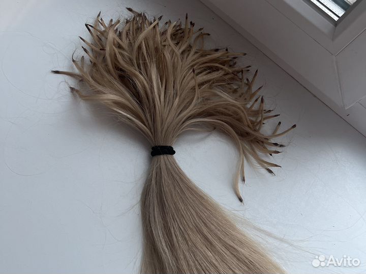 Волосы для наращивания 40 см блонд