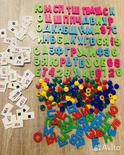 Магнитные буквы слоги цифры мозаика