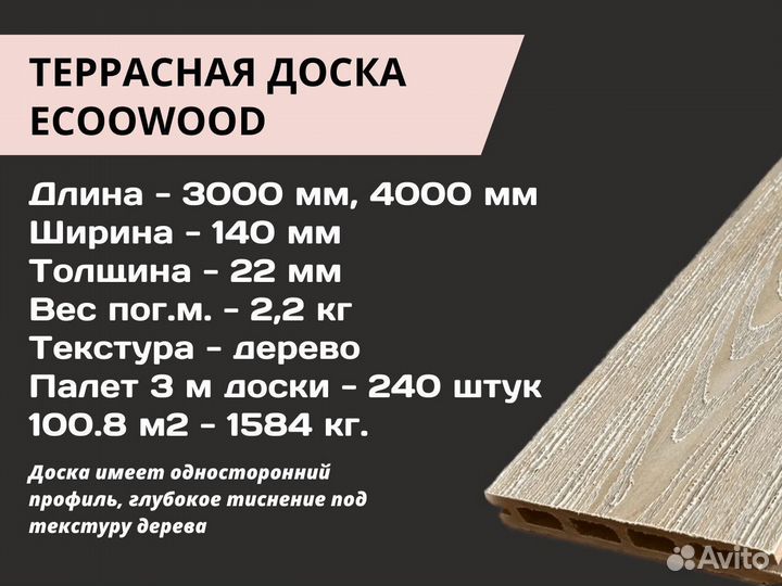 Террасная доска ecoowood
