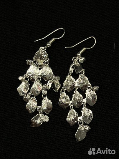 Серьги женские серебро длинные