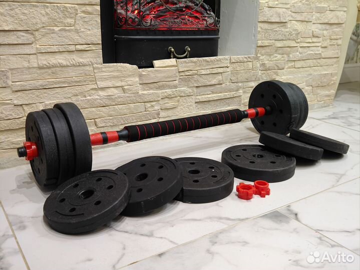 Новые разборные гантели со штангой 20 кг. 2х10