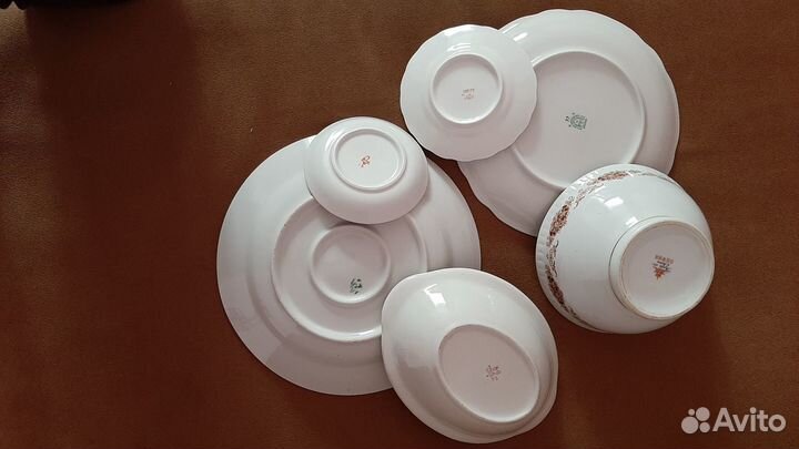 Винтаж-Фарфор СССР, лфз-кост.Ф-Р.,блюда,блюдца