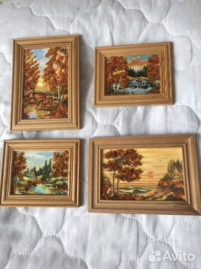 Картина с янтарем