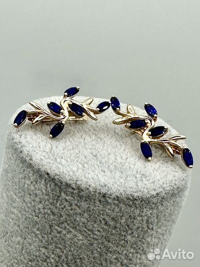 Комплект 585 проба с сапфирами