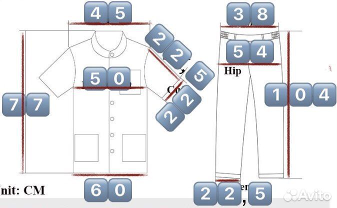 Мужской медицинский костюм (медицинская пижама)