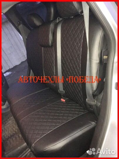 Чехлы Nissan X-Trail T31 из экокожи чёрные Ромб