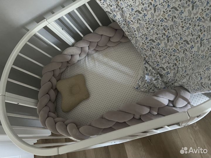 Кроватка трансформер круглая с маятником
