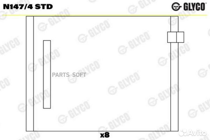 Glyco N1474STD FN147/4 STD вкладыши NW-L STD (4)\