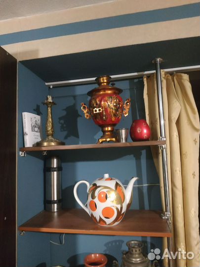 Самовар,чайник фарфоровый,ваза дерево с музыкой