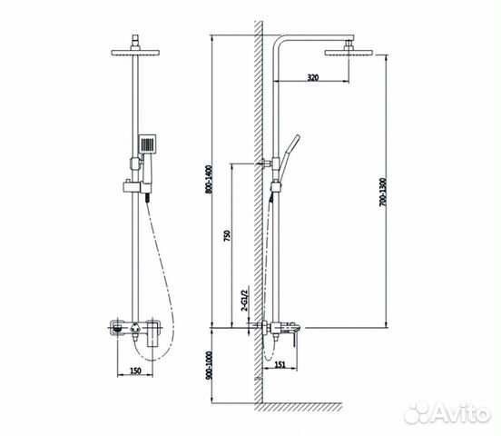 Душевая система Timo Selene 3-х режимная (SX-1030