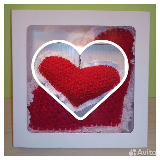 Брелок - подвеска Сердечко красное, валентинка