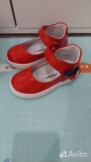 Туфли antilopa для девочки 24 красные лаковые