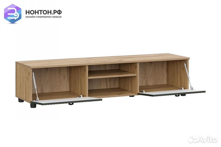 Тв-тумба с нишей Милан дуб золотой / олива софт