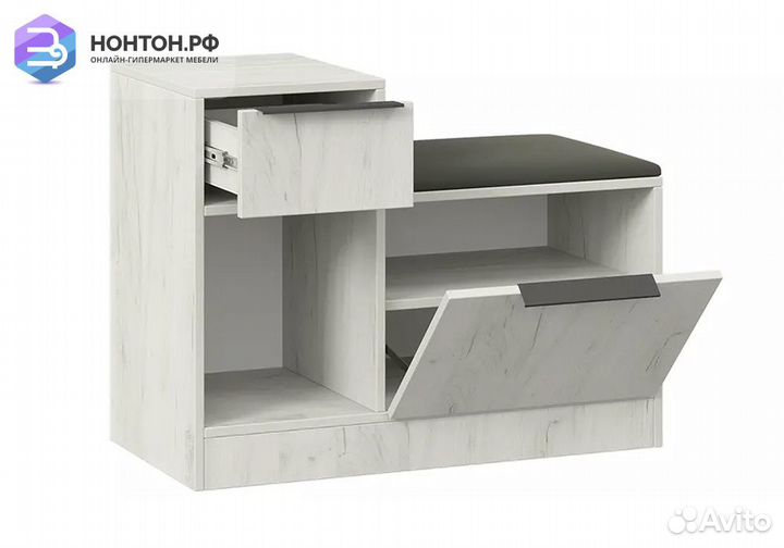 Тумба для обуви комбинированная Агата дуб крафт бе