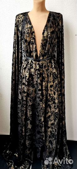 Шелк натуральный с флоком и люрексом