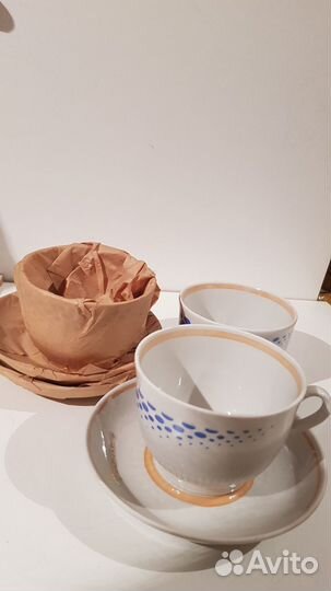 Новые Фарфоровые чашки с блюдцем 1990 год