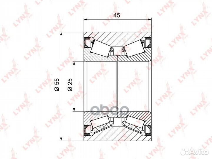Подшипник ступицы задний lynxauto WB-1204 WB-1204