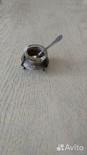 Мельхиоровые солонки, горчичницы