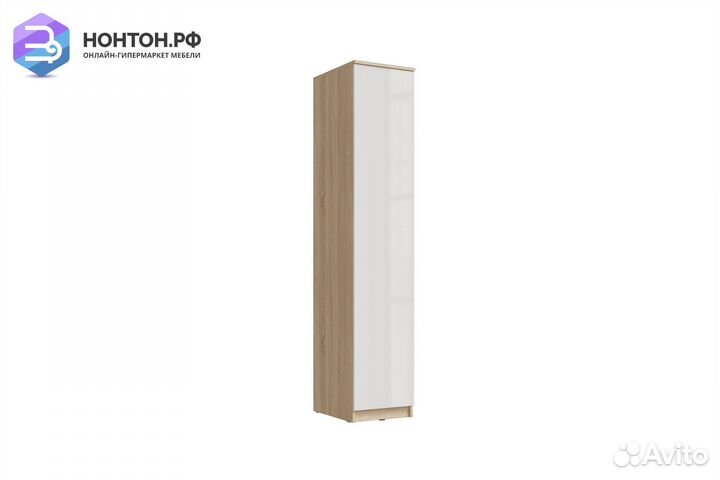 Пенал Челси белый глянец / дуб сонома