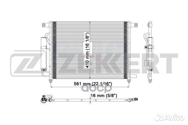 Радиатор конд. Chevrolet Aveo (T200 T250 T255
