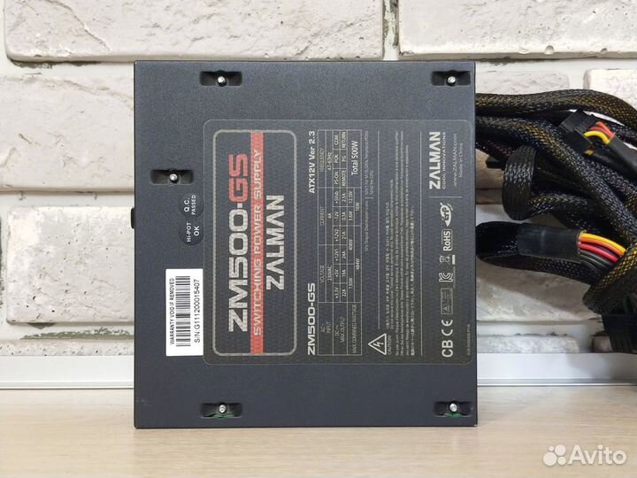 Блок питания 500W Zalman (1x 6Pin, 1x 6+2Pin GPU)