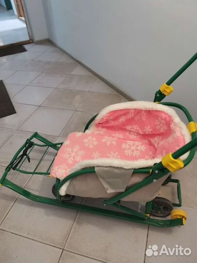 Санки складные с колёсами и колесиками