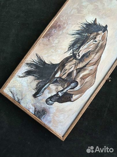 Нарды ручной работы с рисунком 