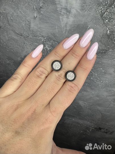 Серьги керамика черные