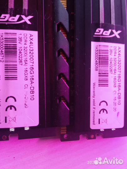 Xpg ddr4 на 16гб всего 32гб