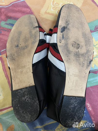 Лоферы Zara кожа 38,5-39