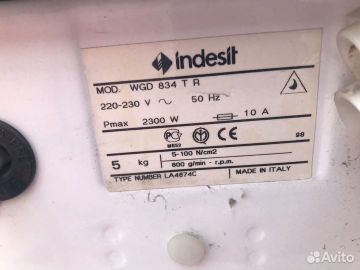 Стиральная машина indesit WGD 834T на запчасти
