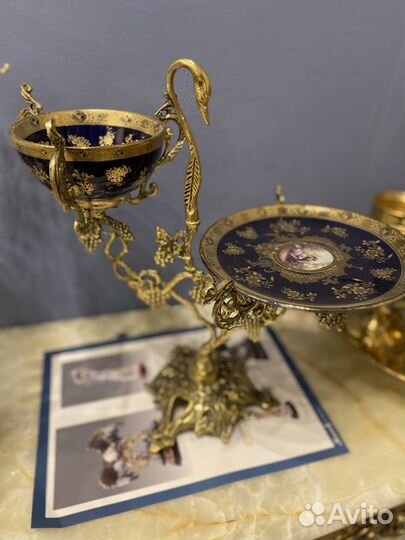 Ваза конфетница бронзовая