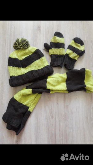 Комплект шапка, шарф, варежки на 1-1.5г