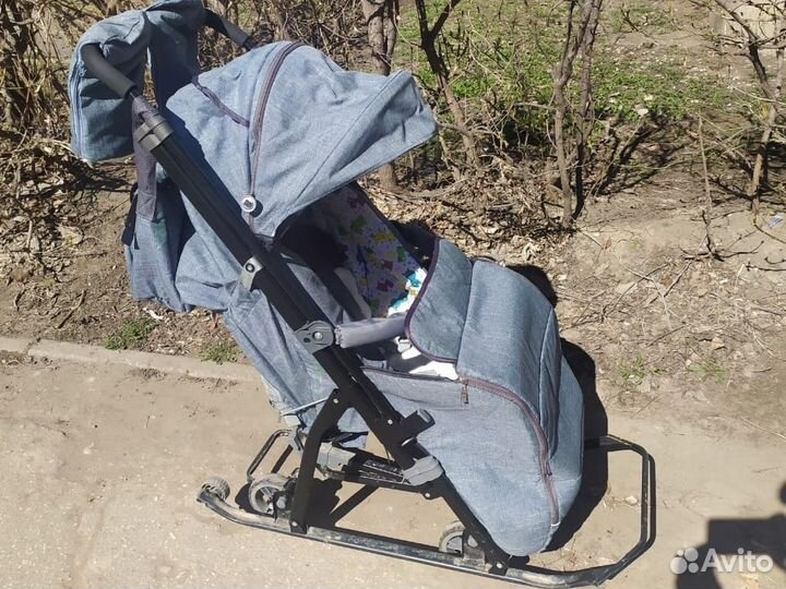 Санки-коляска Galaxy - Kids 3-3С Джинс (GK-3-3С)