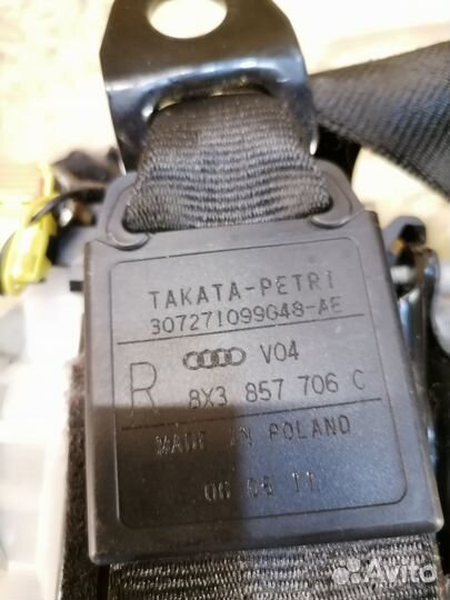Ремень безопасности правый Audi A1 8X