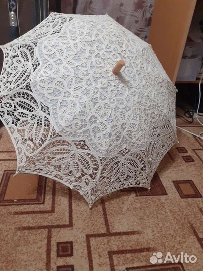 Зонт+веер бежый