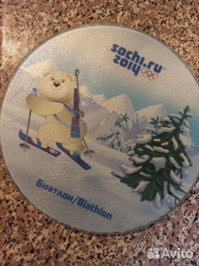 Доска стеклянная Сочи 2014,разделочная доска