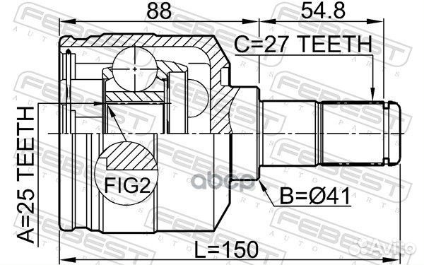 ШРУС внутренний левый 25x41x27 (hyundai tucson