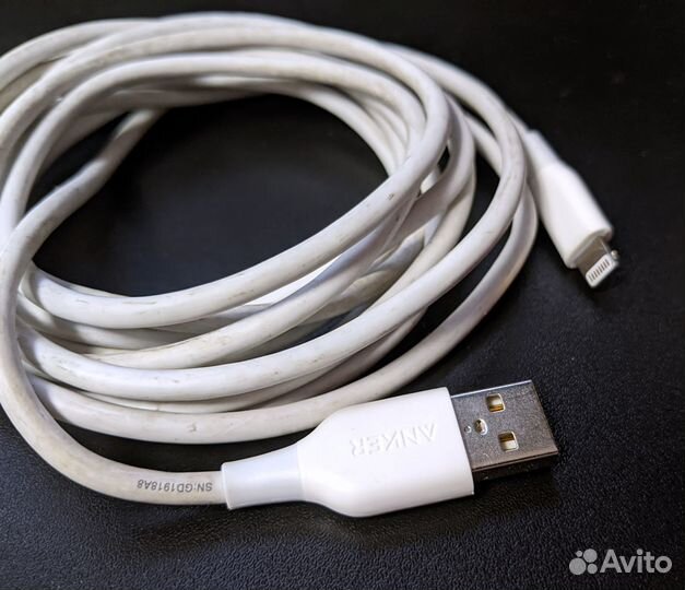 Кабель Anker USB-A - Lightning 3 метра (MFi серт.)