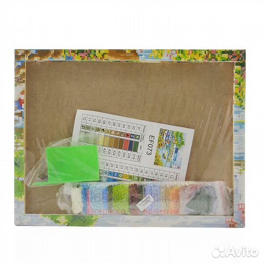 Алмазная мозаика 40x50 Домик у маяка с цветущим