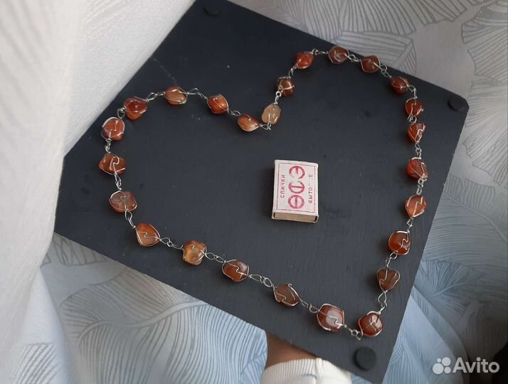 Бусы янтарь подвеска стильная новая