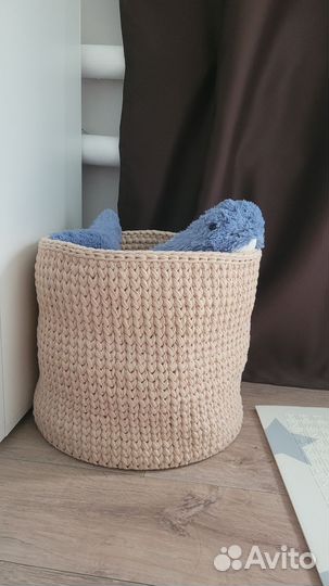 Корзина из трикотажной пряжи