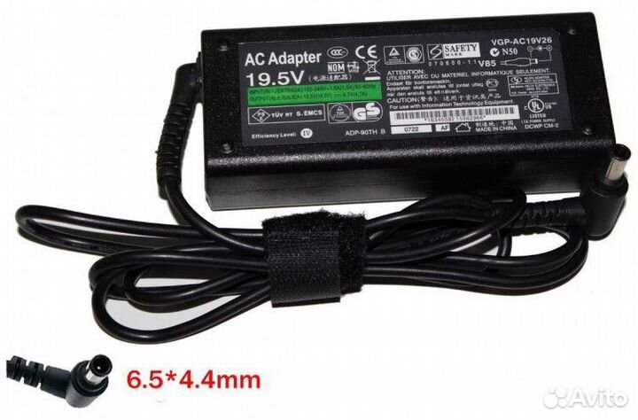 Блок питания Sony 90W, разъём 6.5x4.4 с иглой