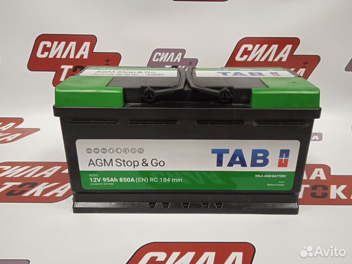Аккумулятор Tab AGM Stop&Go 95Ач 850А