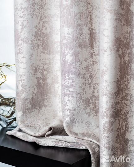 Шторы мрамор зарина розовый жемчуг готовые