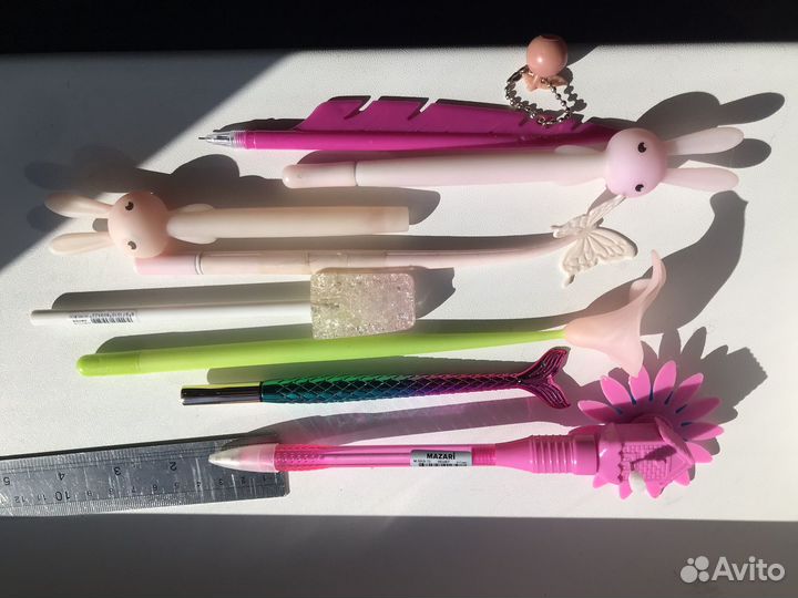 Ручки гелевые и шариковые Б/У фигурные