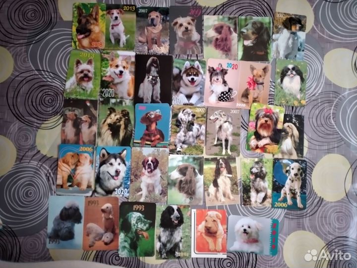 Лот 11.Календарики Собаки, Кошки, Почтовые марки