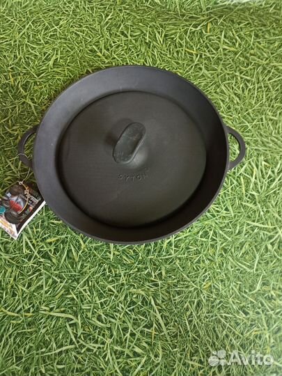 Сковорода- гриль чугунная с прессом, 26 см