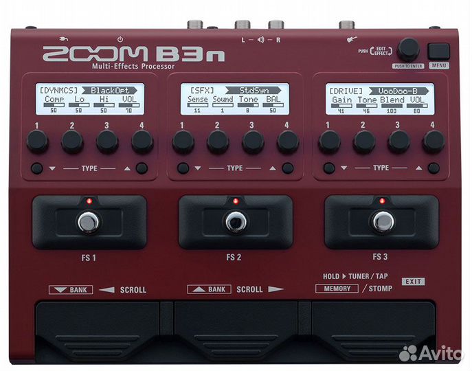 Басовый процессор мульти-эффектов Zoom B3n