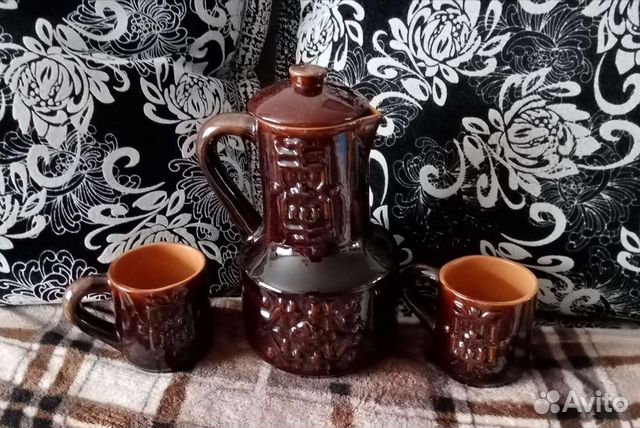 Кувшин+2 кружки керамический